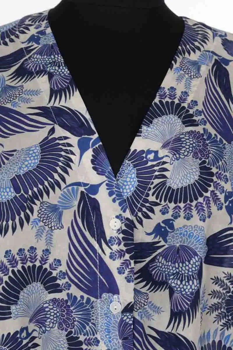 Blouse Momoni Bleu en Soie