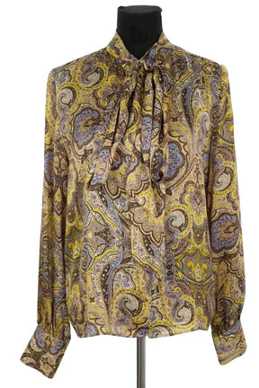 Blouse Oud Jaune en Soie, taille XS - Seconde Main