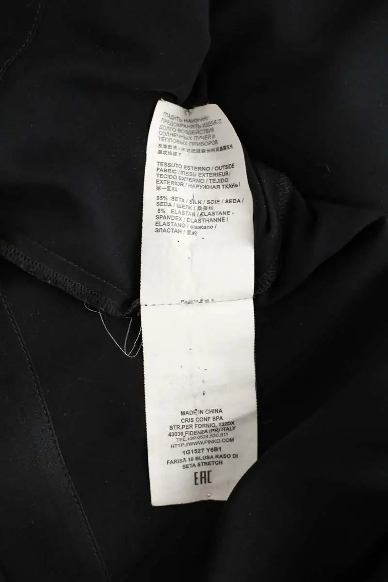 Blouse Pinko Noir en Soie