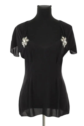 Blouse Prada Noir en Soie, taille M - Seconde Main