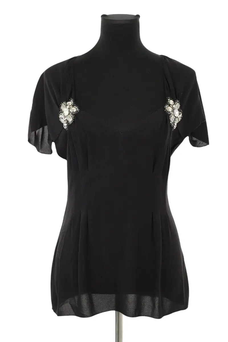 Blouse Prada Noir en Soie, taille M - Seconde Main
