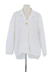Blouse Sandro Blanc en Coton, taille L - Seconde Main