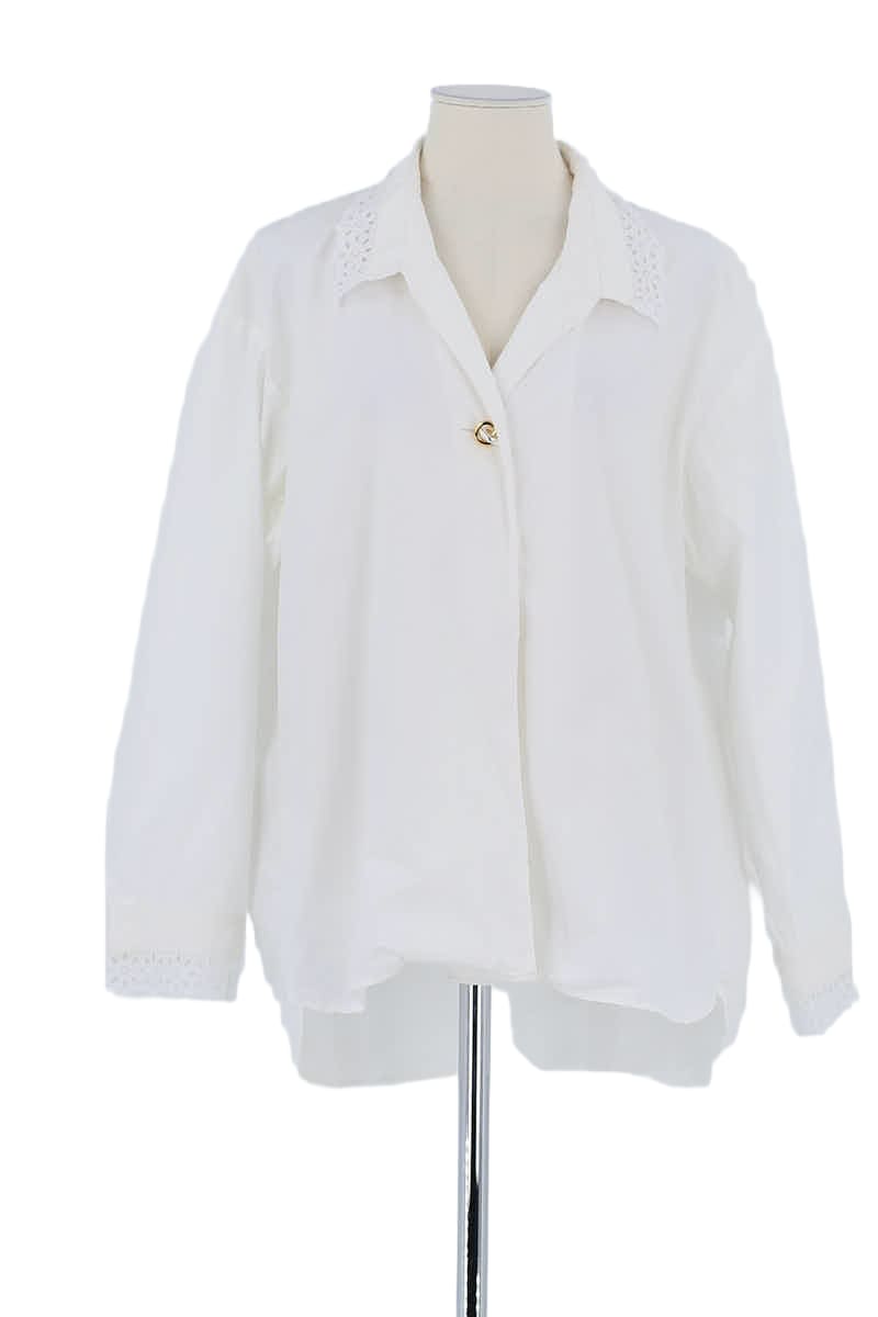 Blouse Sandro Blanc en Coton, taille L - Seconde Main