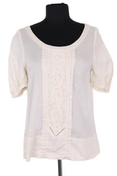 Blouse Sandro Blanc en Coton, taille S - Seconde Main