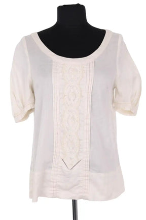 Blouse Sandro Blanc en Coton, taille S - Seconde Main