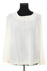Blouse Sandro Blanc en Polyester, taille L - Seconde Main