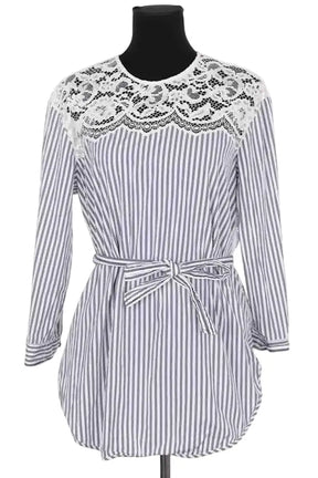 Blouse Sandro Bleu en Coton, taille L - Seconde Main