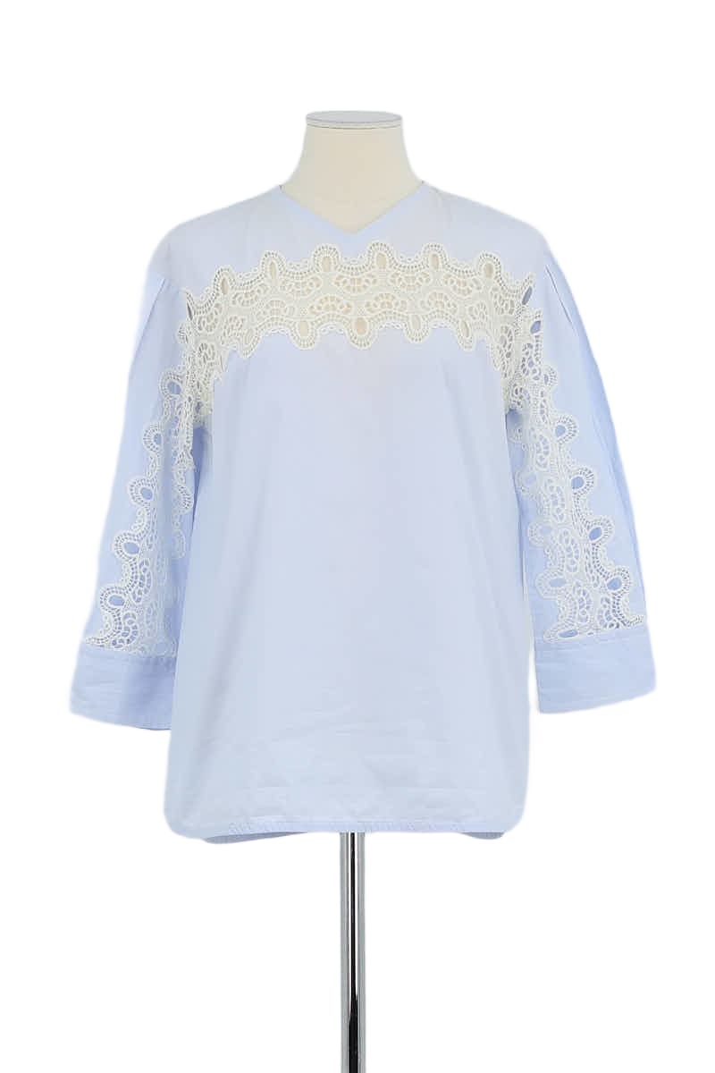 Blouse Sandro Bleu en Coton, taille S - Seconde Main