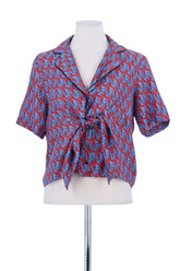 Blouse Sandro Bleu en Soie, taille M - Seconde Main