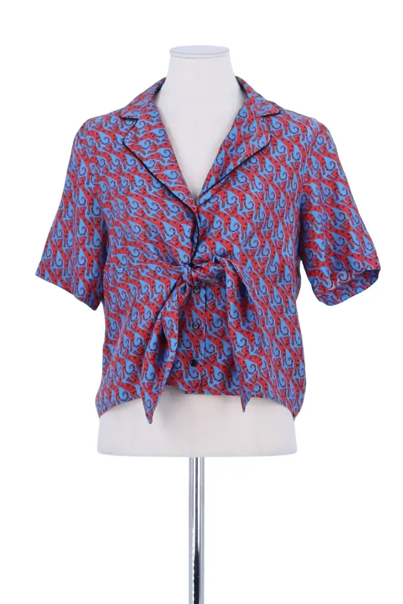 Blouse Sandro Bleu en Soie, taille M - Seconde Main