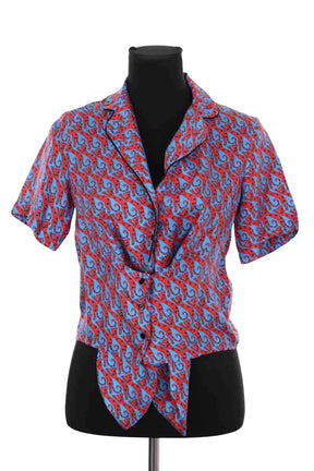 Blouse Sandro Bleu en Soie, taille XS - Seconde Main