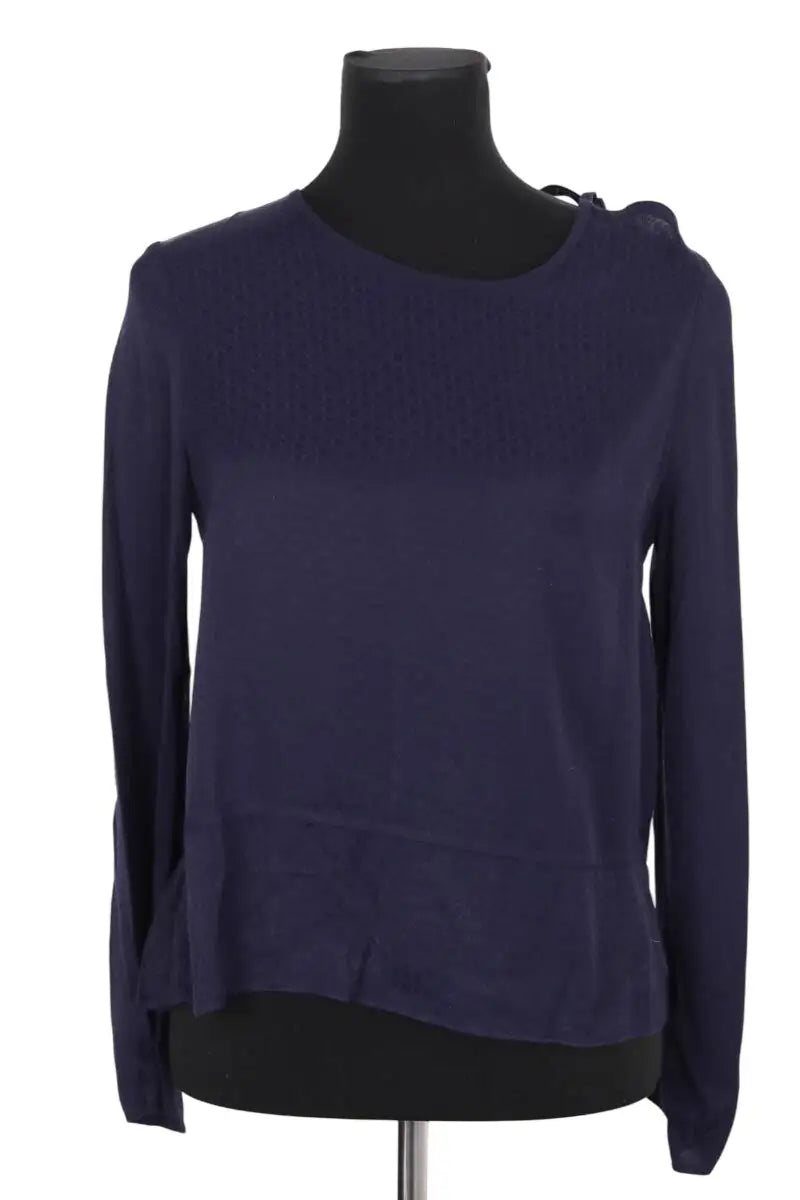Blouse Sandro Marine en Viscose, taille S - Seconde Main