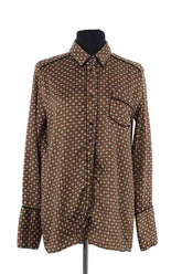 Blouse Sandro Marron en Synthétique, taille M - Seconde Main