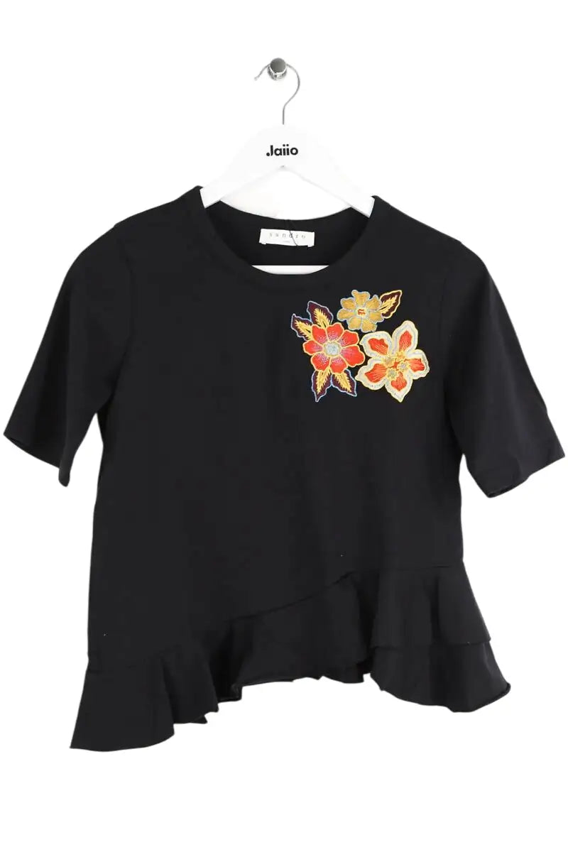 Blouse Sandro Noir en Coton, taille S - Seconde Main