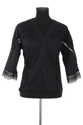 Blouse Sandro Noir en Coton, taille S - Seconde Main