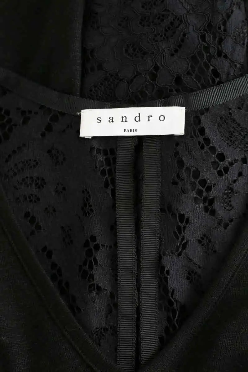 Blouse Sandro Noir en Lin