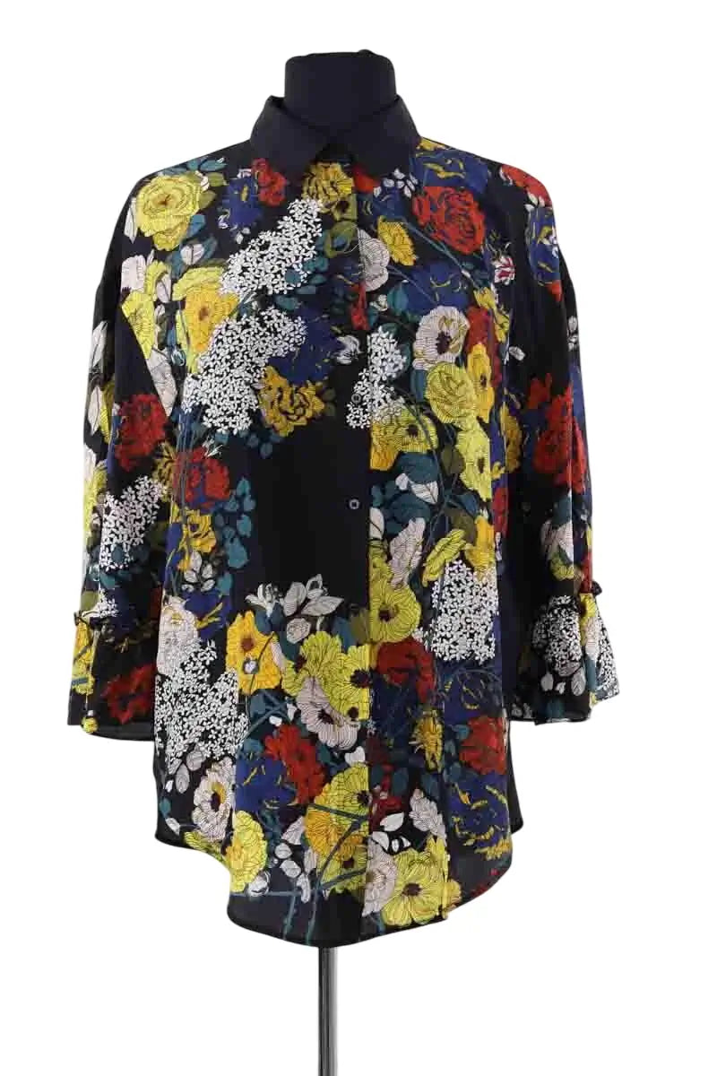 Blouse Sandro Noir en Soie, taille L - Seconde Main