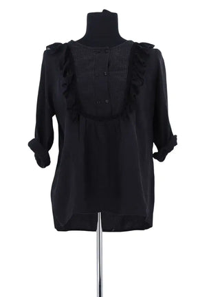 Blouse Sandro Noir en Synthétique, taille M - Seconde Main