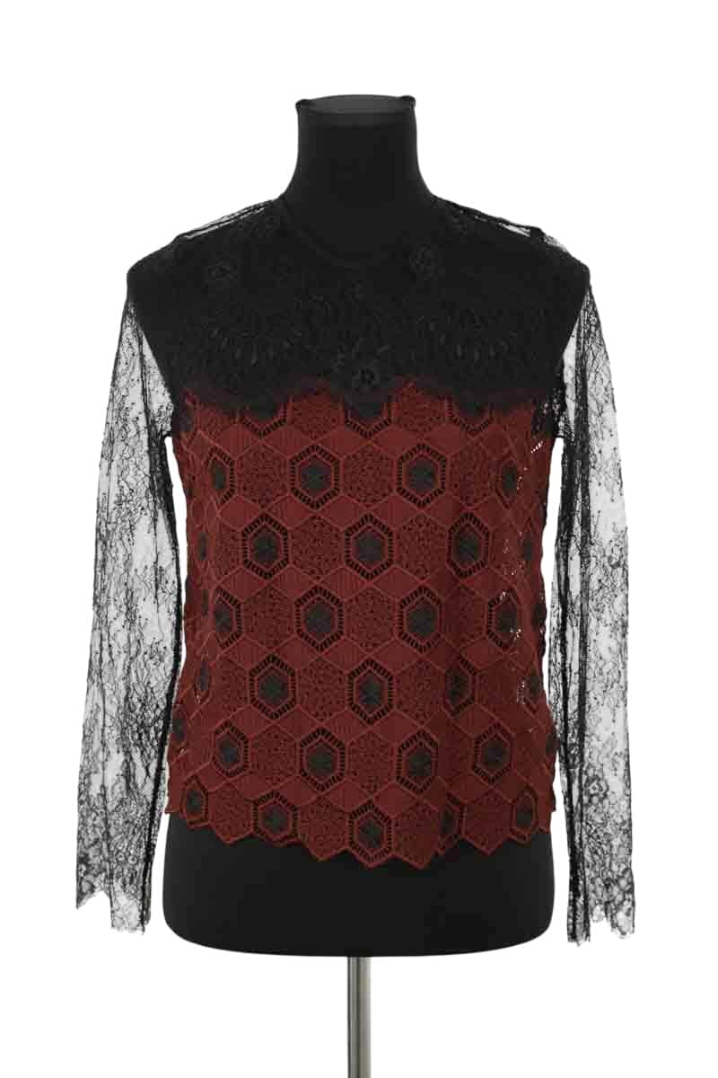 Blouse Sandro Noir en Synthétique, taille S - Seconde Main