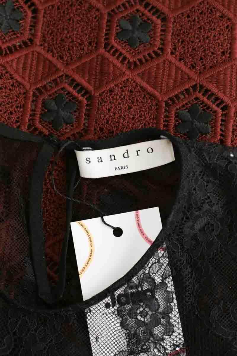 Blouse Sandro Noir en Synthétique
