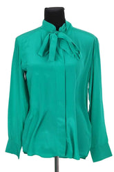 Blouse Sandro Vert en Soie, taille S - Seconde Main