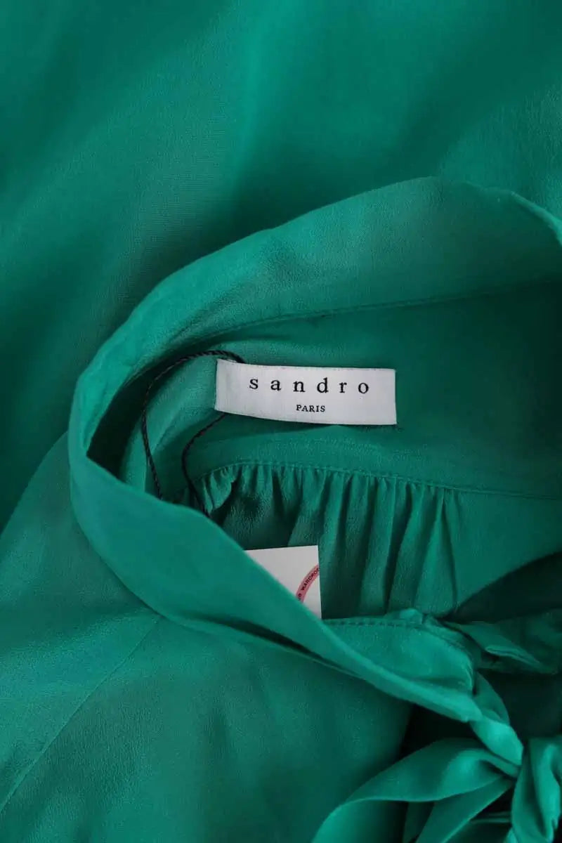 Blouse Sandro Vert en Soie