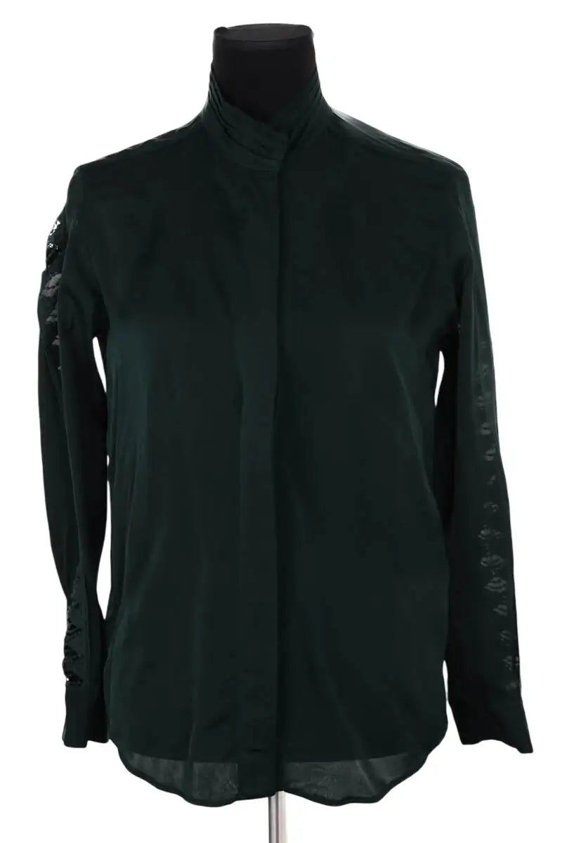 Blouse Sandro Vert en Viscose, taille S - Seconde Main