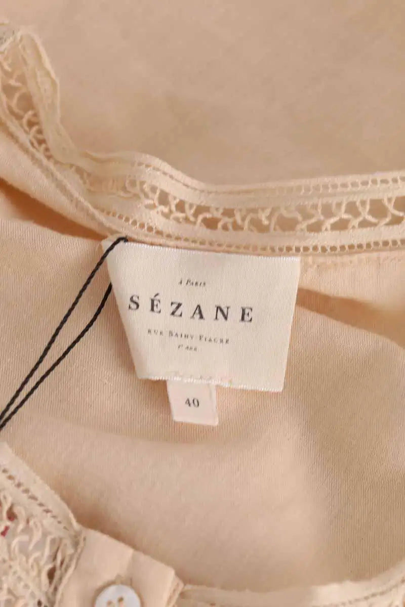 Blouse Sézane Beige en Coton