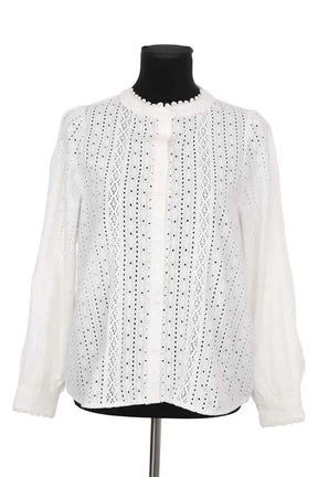 Blouse Sézane Blanc en Coton, taille M - Seconde Main