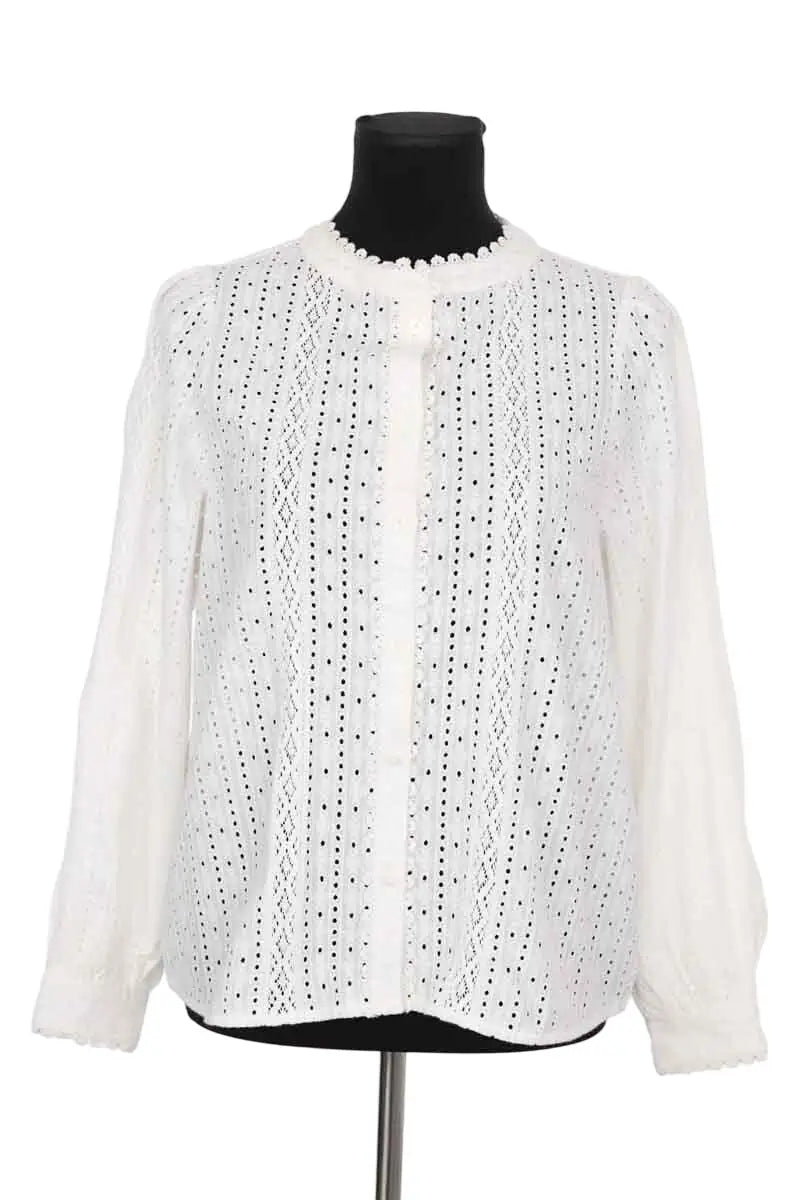 Blouse Sézane Blanc en Coton, taille M - Seconde Main