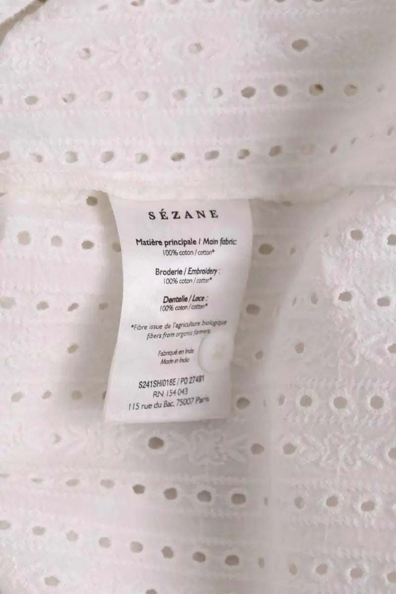 Blouse Sézane Blanc en Coton