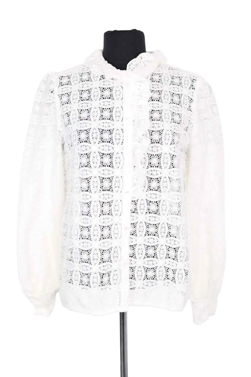 Blouse Sézane Blanc en Coton, taille M - Seconde Main