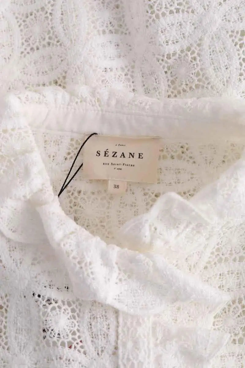 Blouse Sézane Blanc en Coton