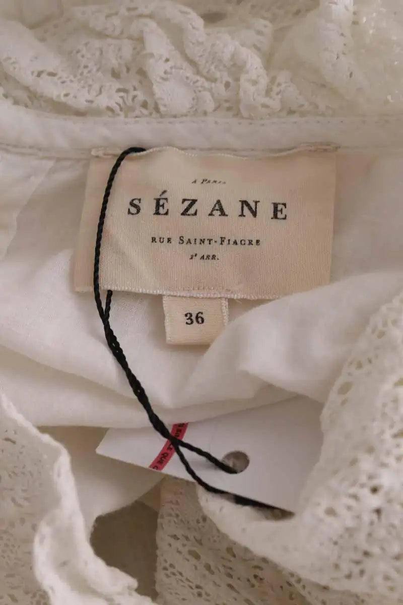 Blouse Sézane Blanc en Coton
