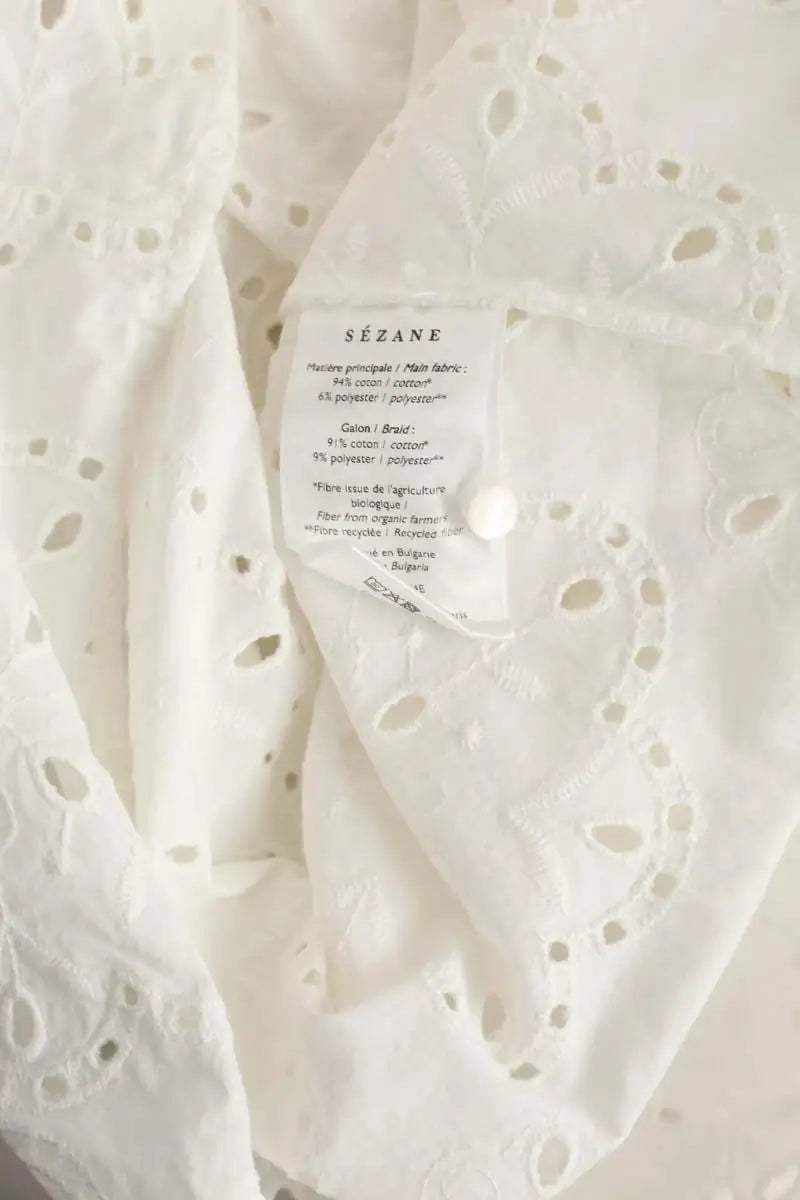 Blouse Sézane Blanc en Coton