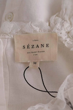 Blouse Sézane Blanc en Lin