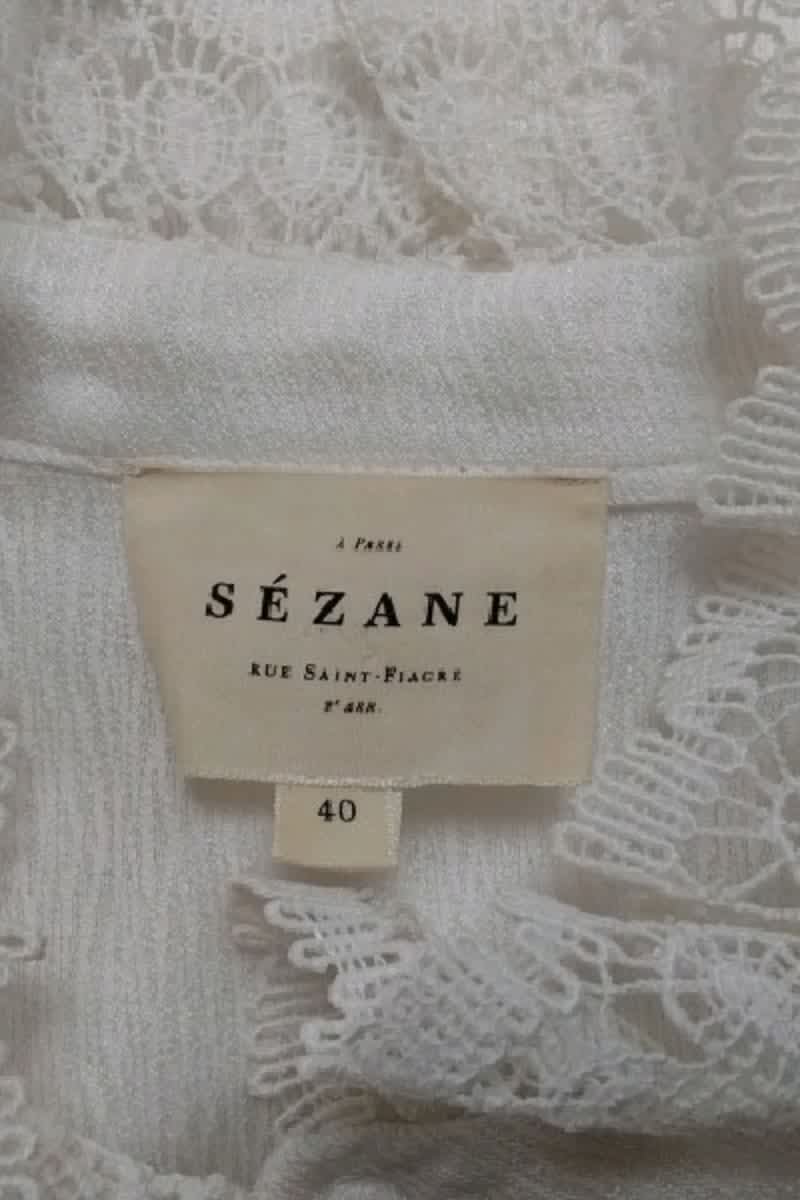 Blouse Sézane Blanc en Polyester