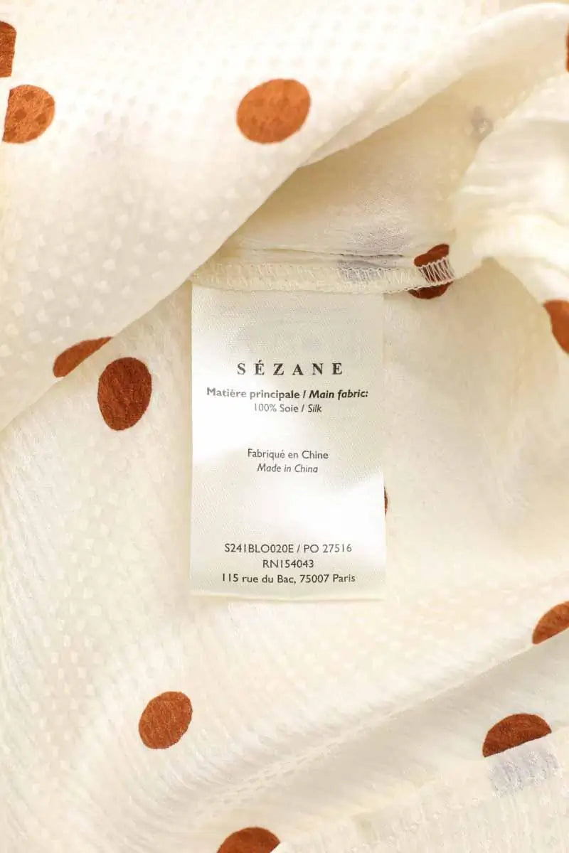 Blouse Sézane Blanc en Soie