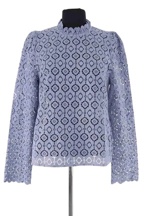 Blouse Sézane Bleu en Coton, taille L - Seconde Main
