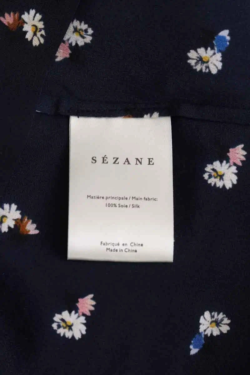 Blouse Sézane Bleu en Soie