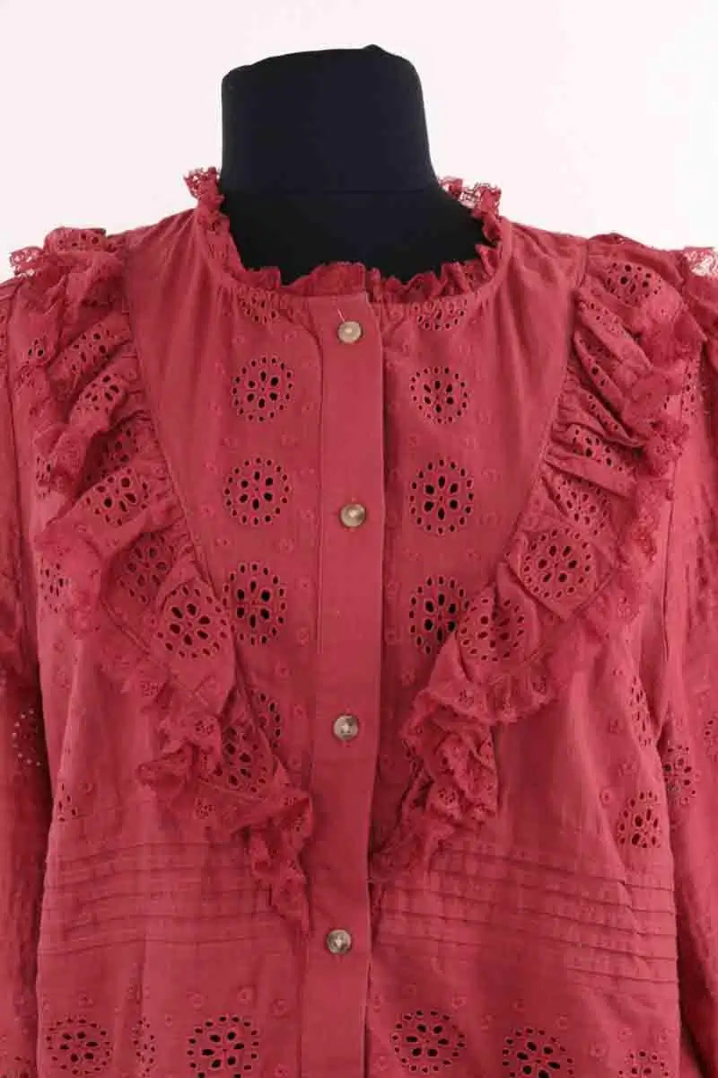 Blouse Sézane Bordeaux en Coton