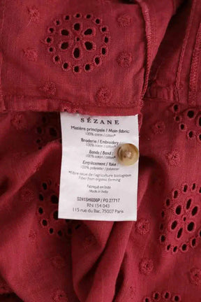 Blouse Sézane Bordeaux en Coton