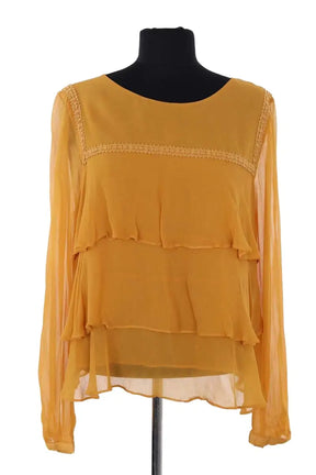 Blouse Sézane Jaune en Synthétique, taille XL - Seconde Main