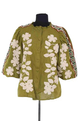 Blouse Sézane Kaki en Coton, taille L - Seconde Main