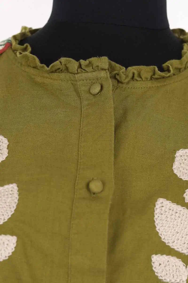 Blouse Sézane Kaki en Coton