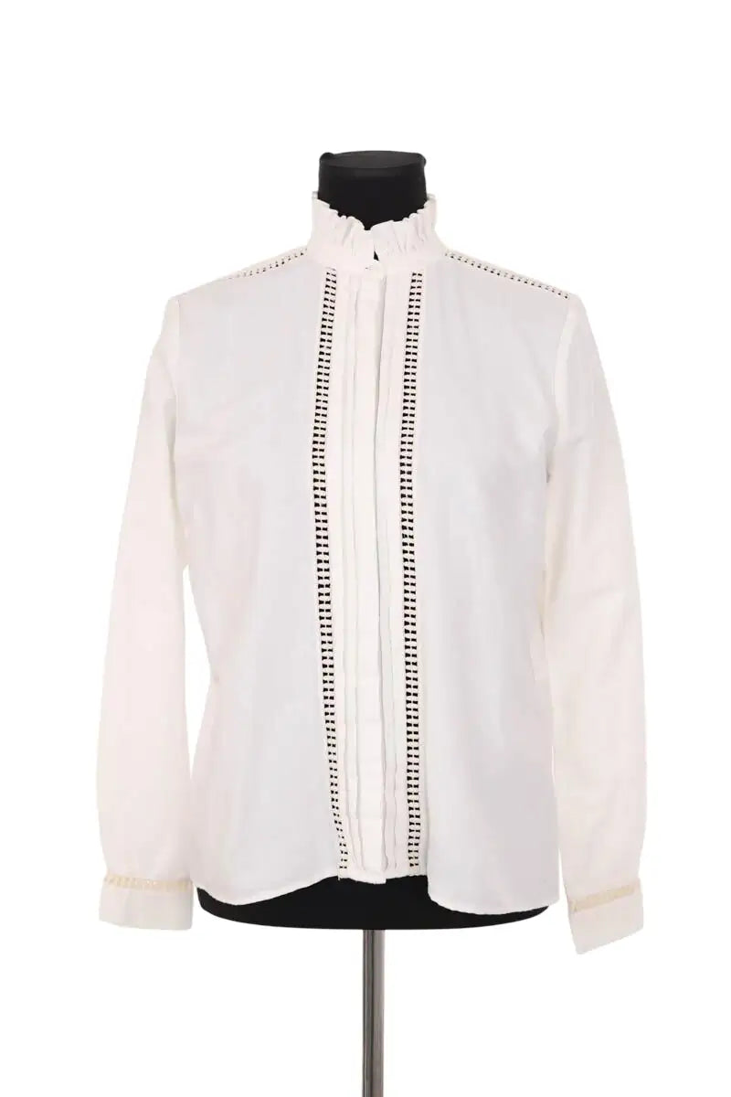 Blouse Sézane Marguerite Blanc en Coton, taille S - Seconde Main