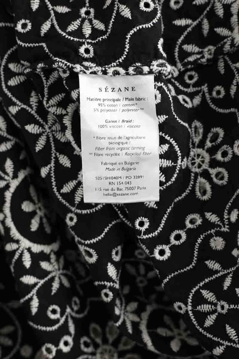Blouse Sézane Noir en Coton