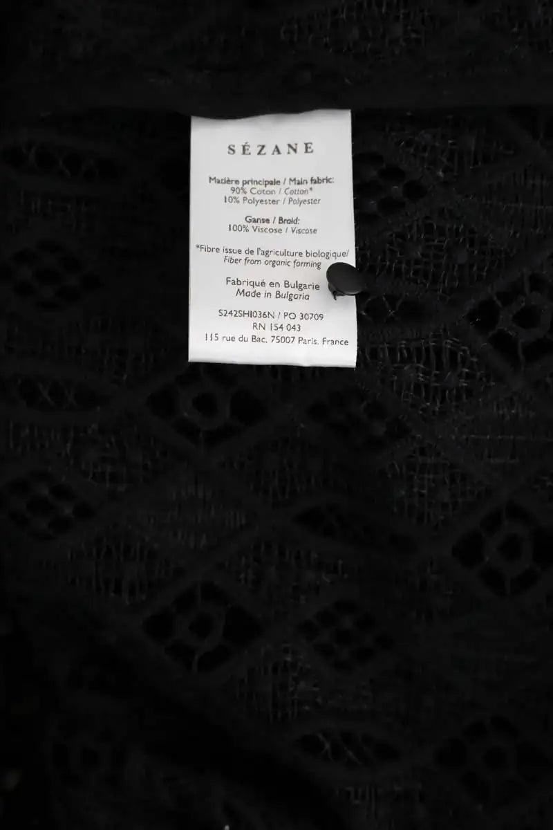 Blouse Sézane Noir en Coton