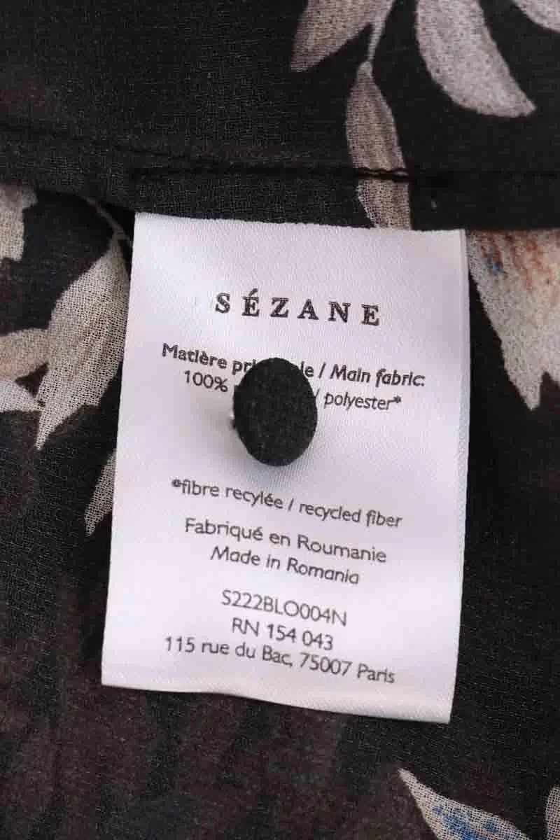Blouse Sézane Noir en Synthétique