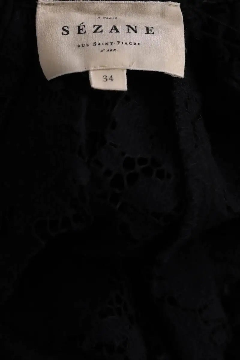 Blouse Sézane Noir en Synthétique